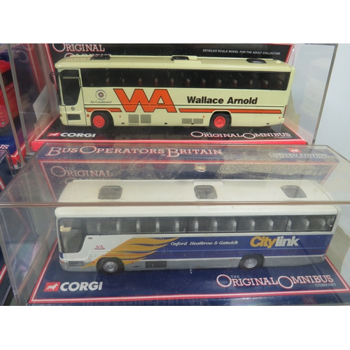 883 - Corgi Blackpool Bus Gift Set plus six Corgi Original Omnibus Collection Coaches. All boxed and unuse... 