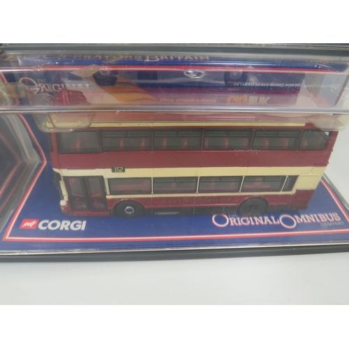 883 - Corgi Blackpool Bus Gift Set plus six Corgi Original Omnibus Collection Coaches. All boxed and unuse... 