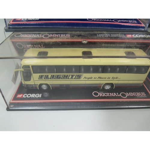 883 - Corgi Blackpool Bus Gift Set plus six Corgi Original Omnibus Collection Coaches. All boxed and unuse... 