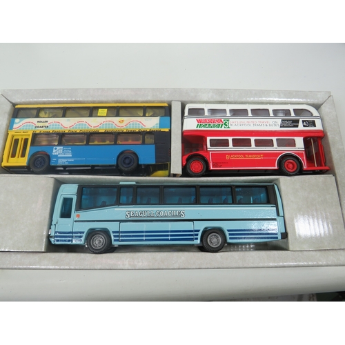 883 - Corgi Blackpool Bus Gift Set plus six Corgi Original Omnibus Collection Coaches. All boxed and unuse... 