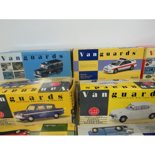 885 - Twelve 1:44 Scale Die Cast Models by Vanguards.  All boxed and in unused condition. See photos for d... 