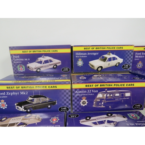 886 - Eight Vintage Die Cast Police Vehicles plus a boxed Double car Gift set. All boxed and unused. See p... 