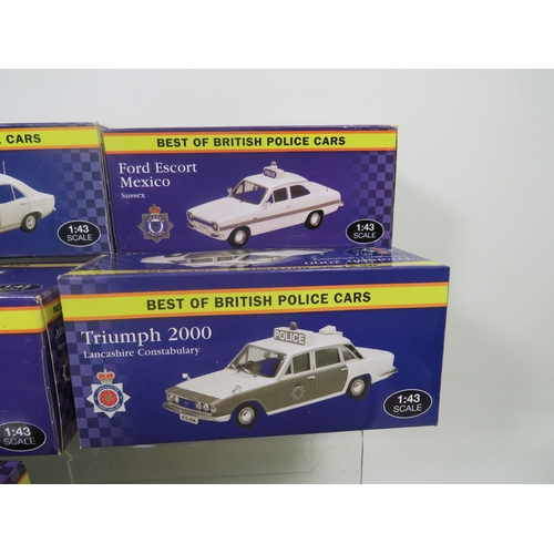 886 - Eight Vintage Die Cast Police Vehicles plus a boxed Double car Gift set. All boxed and unused. See p... 