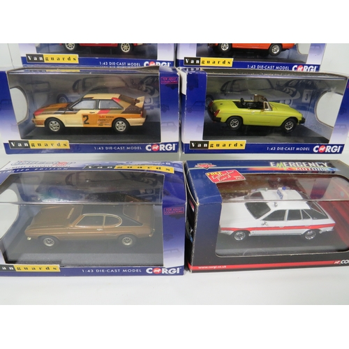 888 - Seven Ltd Edition Corgi Vanguard Die Cast Vehicles 1:44 Scale. Plus one other Corgi Police Car. All ... 