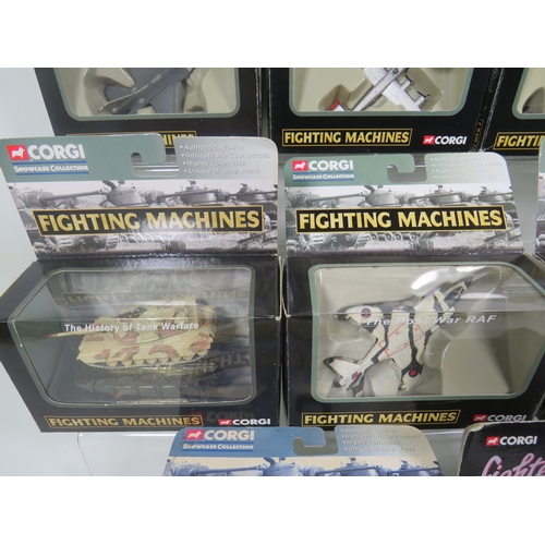 890 - Eight Corgi Showcase selection Fighting machines. All boxed. See photos.