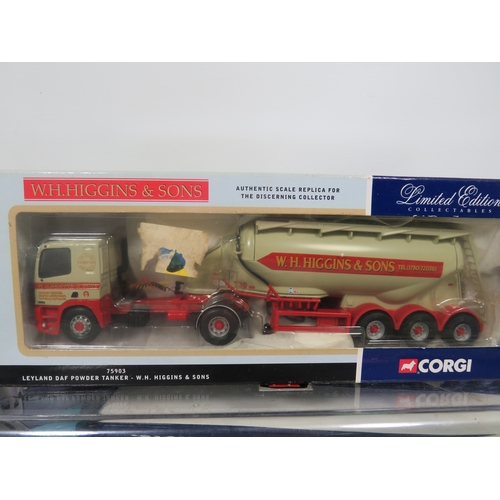 892 - Large Boxed Corgi Powder Tanker plus large Artic and Trailer in hinged fronted perspex case. Both in... 