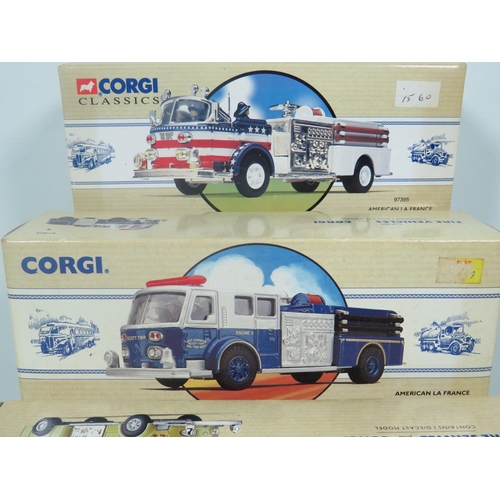 896 - Four Corgi Classic American Fire Fighting Vehicles. All boxed and in unused condition.  See photos f... 