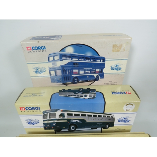 899 - Four Corgi Classics Coaches and Fire Truck.  All boxed and in unused condition.  See photos for deta... 