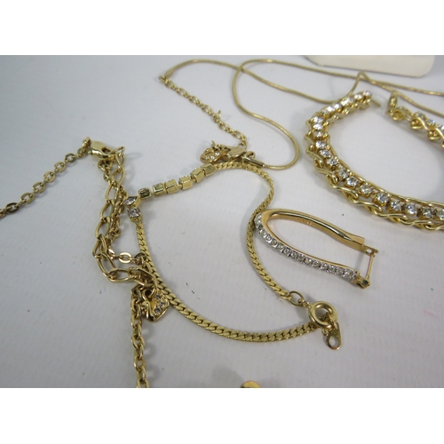 365 - Gold tone Swaroski crystal necklaces, earrings etc.