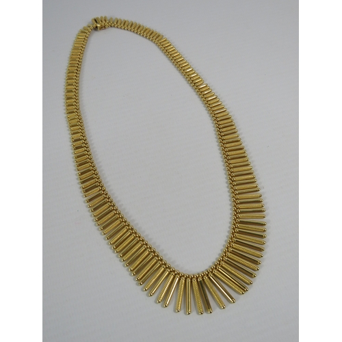 171a - 18ct (750) Italian Etruscan style fringe necklace, 17.5