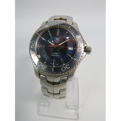 313a - Gents Tag Heuer Link blue face quartz watch model no WJ1112-0 , in running order with box and origin... 