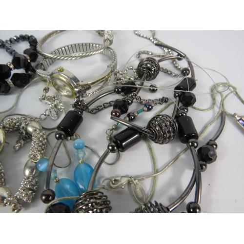 381 - Selection of costume jewellery neckalces, bracelets and earrings.