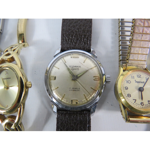 388 - Various wristwatches including a Gents 1960s Rodania sport in running order.