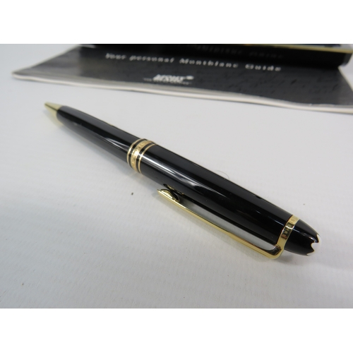 417 - Montblanc Meisterstuck ball point pen, inscription to one side. With original box.