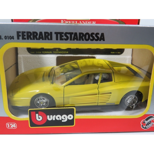 905 - Three Burago 1:24 Die Cast Scale models of cars in original boxes. See photos for details.