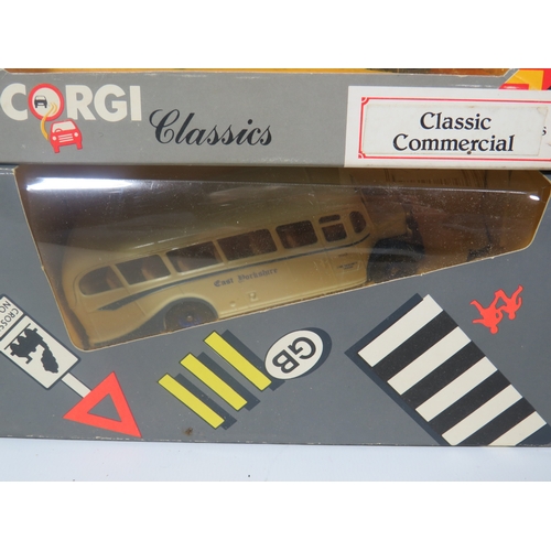 925 - Four Boxed Corgi Classics Die Cast Commercial Vehicles, Coaches.  Boxed and in unused condition.  Se... 