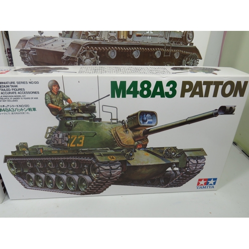 928 - Four Tamiya Plastic Model Tank Kits which are in boxed and unused condition.  See photos for details... 