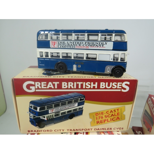 930 - Twelve Die Cast Scale Models of Great British Buses by Atlas. All boxed and in unused condition. See... 