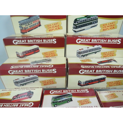 931 - Ten Atlas 1:76+ Die Cast Models of Coaches and buses. All boxed and in unused condition. See photos.