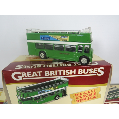 931 - Ten Atlas 1:76+ Die Cast Models of Coaches and buses. All boxed and in unused condition. See photos.