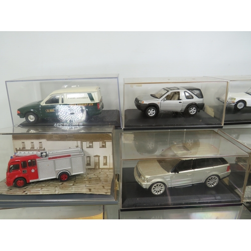 934 - Twelve Die Cast Model Vehicles, all in hard perspex covers. See photos.