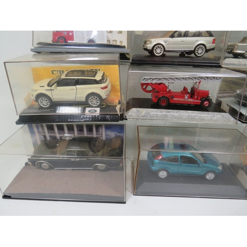 934 - Twelve Die Cast Model Vehicles, all in hard perspex covers. See photos.