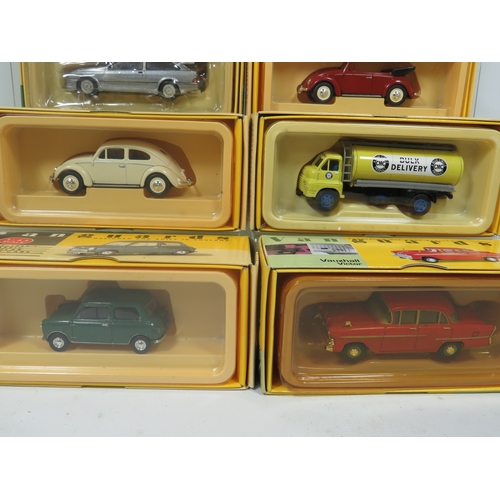 936 - Eight Vanguards 1:43 Scale Die Cast Model Cars in boxed and unused condition.  See photos.