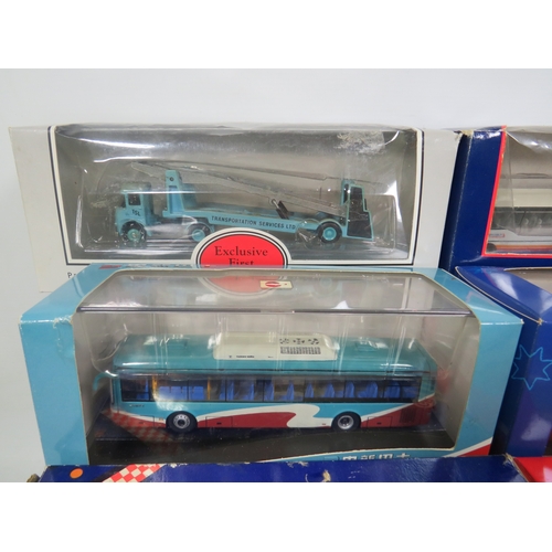 941 - Eight Die Cast models of Buses and Trucks by makers such as Corgi, Oxford etc.  See photos.