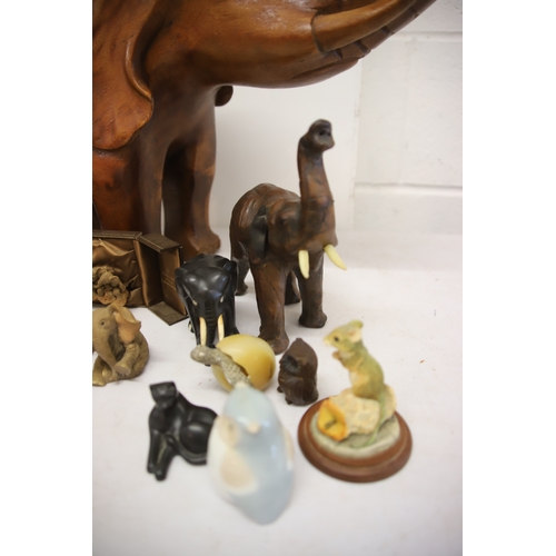 1201 - Mixed Lot to include Elephant Figurines etc. Largest is approx 14 inches tall.  See photos