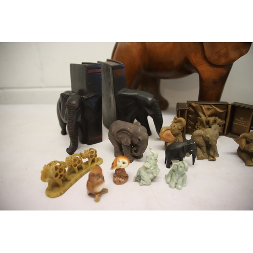 1201 - Mixed Lot to include Elephant Figurines etc. Largest is approx 14 inches tall.  See photos