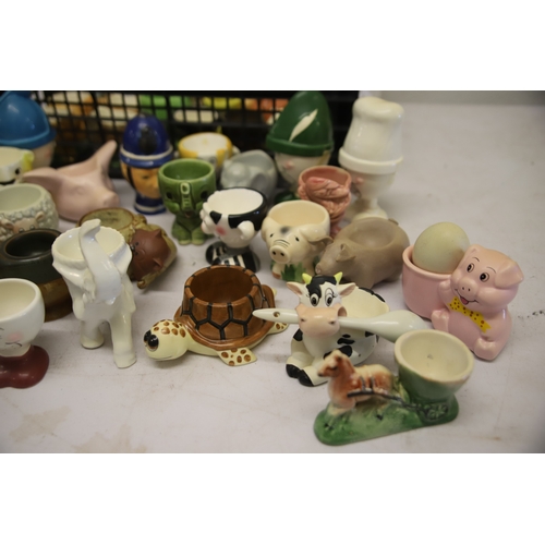 1204 - 40+ Assorted Vintage Collectable Eggcups by various makers.  See photos.