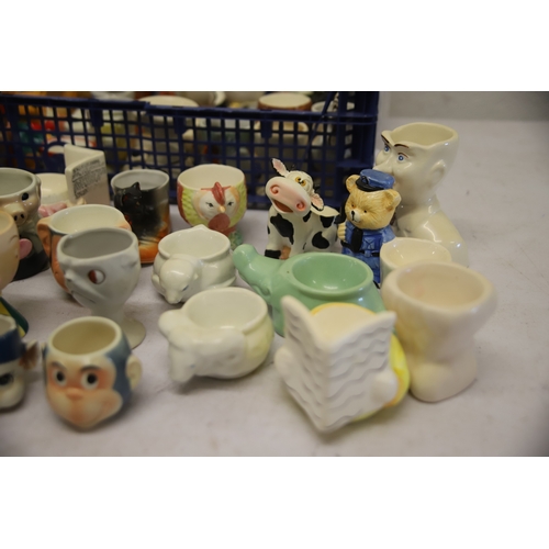 1205 - 40+ Assorted Vintage Collectable Eggcups by various makers.  See photos.