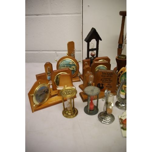 1208 - Selection of vintage egg timers .  Woodend & Brass.  See photos