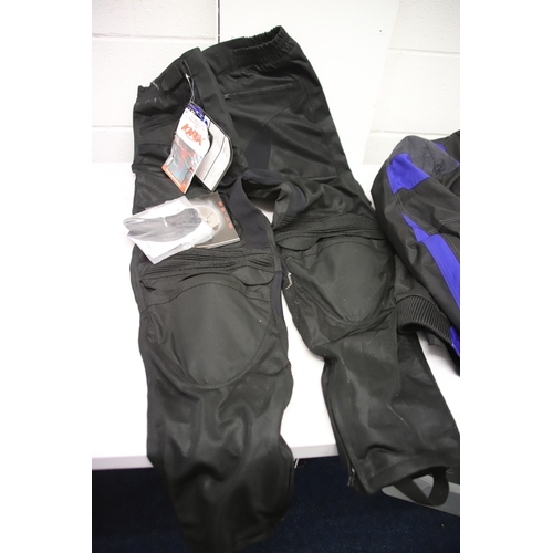 1214 - Selection of  Motorcycle Clothing by Richa, Panther Jacket XXL plus Gloves etc . 36 inch waist trous... 