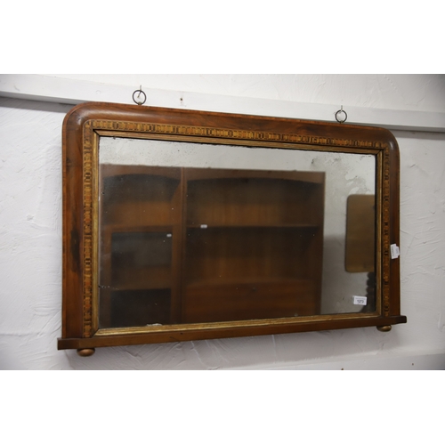 1219 - Combined lot to include overmantle mirror 21 x 35 inches plus a Georgian Console buffet table in Mah... 