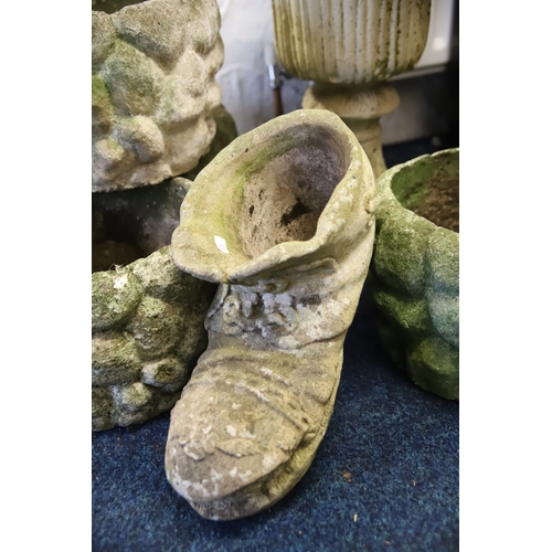 1220 - Selection of Concrete stoneware effect garden planters. Please note that we cannot post these items ... 