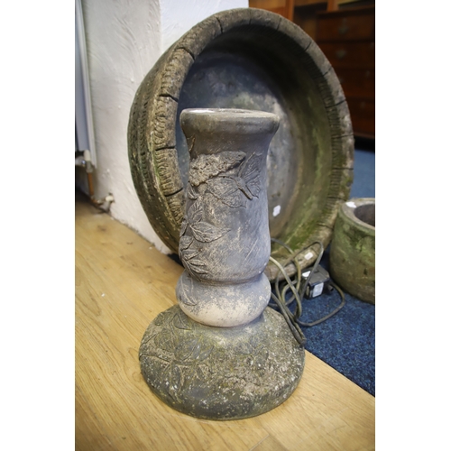 1221 - Concrete water feature with pump.  Height 31 inches.  Please note that we cannot post these items wh... 