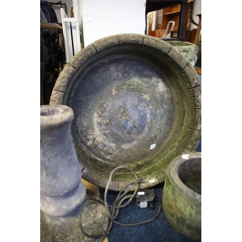 1221 - Concrete water feature with pump.  Height 31 inches.  Please note that we cannot post these items wh... 