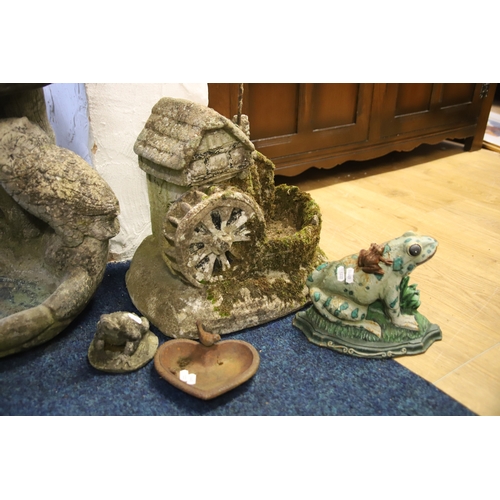 1222 - Selection of Garden ornaments, bird bath etc..   Tallest is 18 inches tall.   Please note that we ca... 