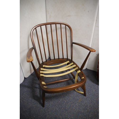 1233 - 1970's Era Ercol Windsor style Chair in golden Dawn Colour.  Some wear to arms and would need re-web... 