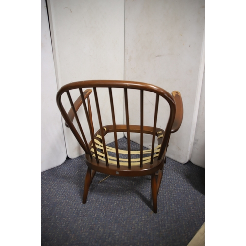 1233 - 1970's Era Ercol Windsor style Chair in golden Dawn Colour.  Some wear to arms and would need re-web... 