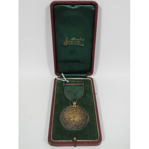 1007 - Hallmarked Silver Long service medal from Rustons of Lincoln for 50 years service.  Comes with origi... 