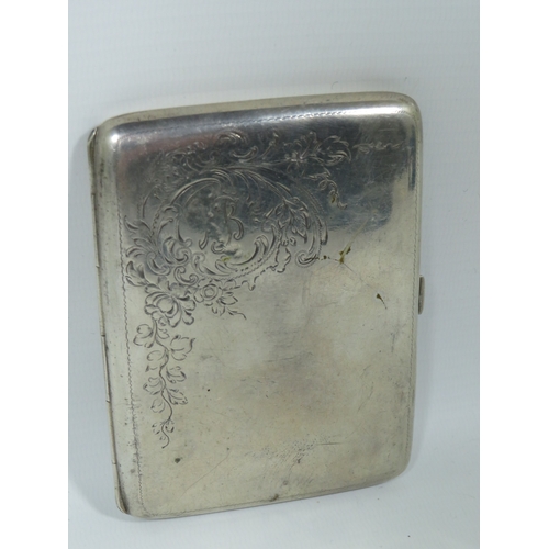 993 - Large Cigarette Case which weighs 132.2g  (800 Continental Silver).   See photos