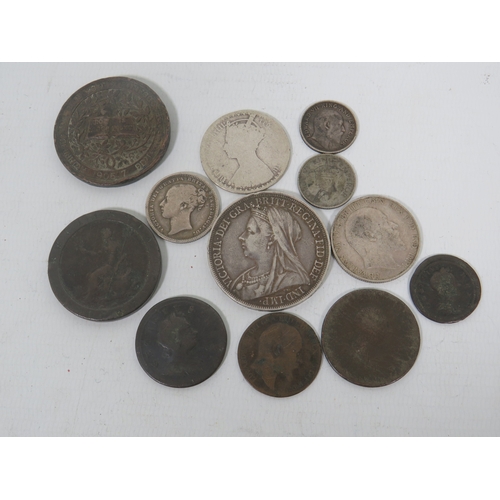 1033 - Selection of Interesting Georgian and Victorian Copper and Silver coins. See photos