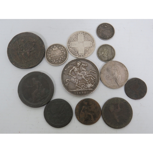 1033 - Selection of Interesting Georgian and Victorian Copper and Silver coins. See photos