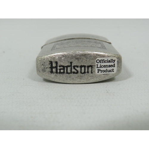 1037 - Hadson Cigarette lighter with aluminuim and Glass case. Appears to be in good working order. See pho... 