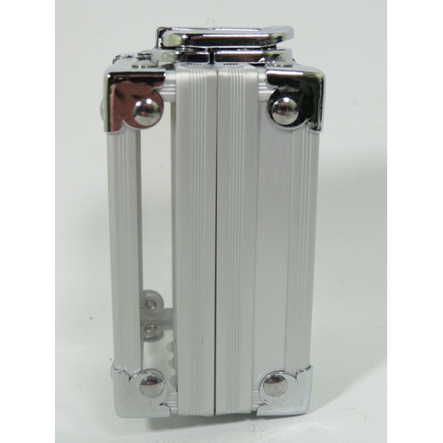 1037 - Hadson Cigarette lighter with aluminuim and Glass case. Appears to be in good working order. See pho... 