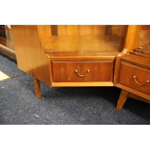 1262 - Two Mid Century Teak cabinets by Wrighton, One a corner unit, both in very good condition with glass... 