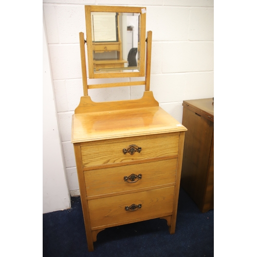 1265 - Small Bedroom Dressing chest with three handy drawers and mirror above.  H:56 x W:24 x D:16 inches. ... 