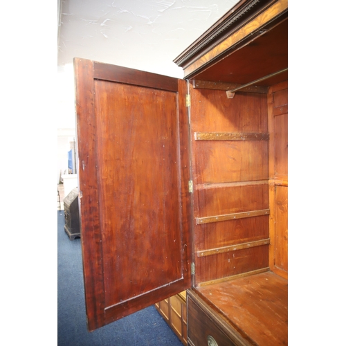 1270 - Large Impressive Georgian Linen press in very good condition . Comes apart for easier moving, Upper ... 